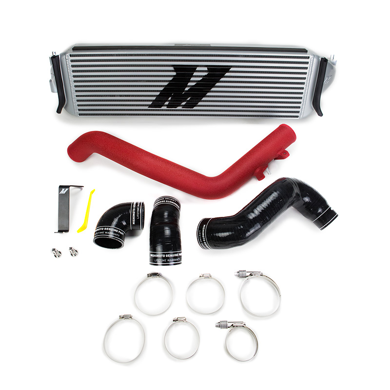 Mishimoto — Mishimoto 2017+ Honda Civic Type R Intercooler Kit - Silver Intercooler Red Piping - view 4